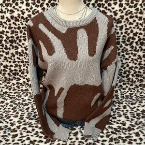 Y2K brown and grey sweater